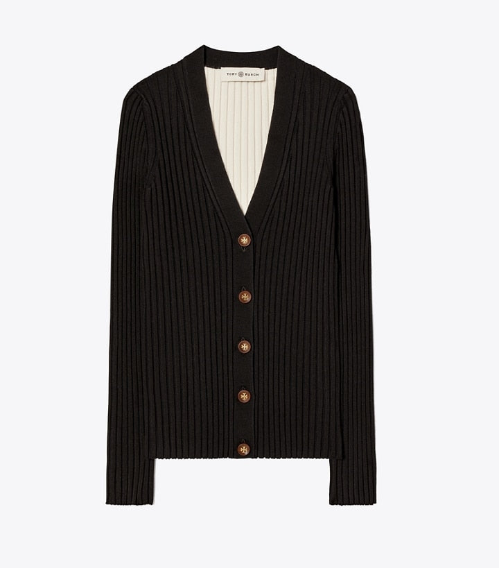 COLORBLOCK RIBBED CARDIGAN