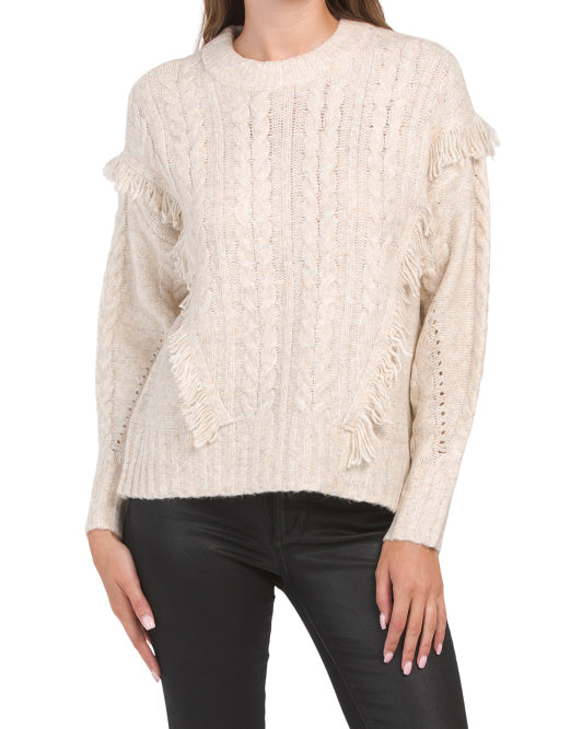 Fringe Cable Knit Sweater