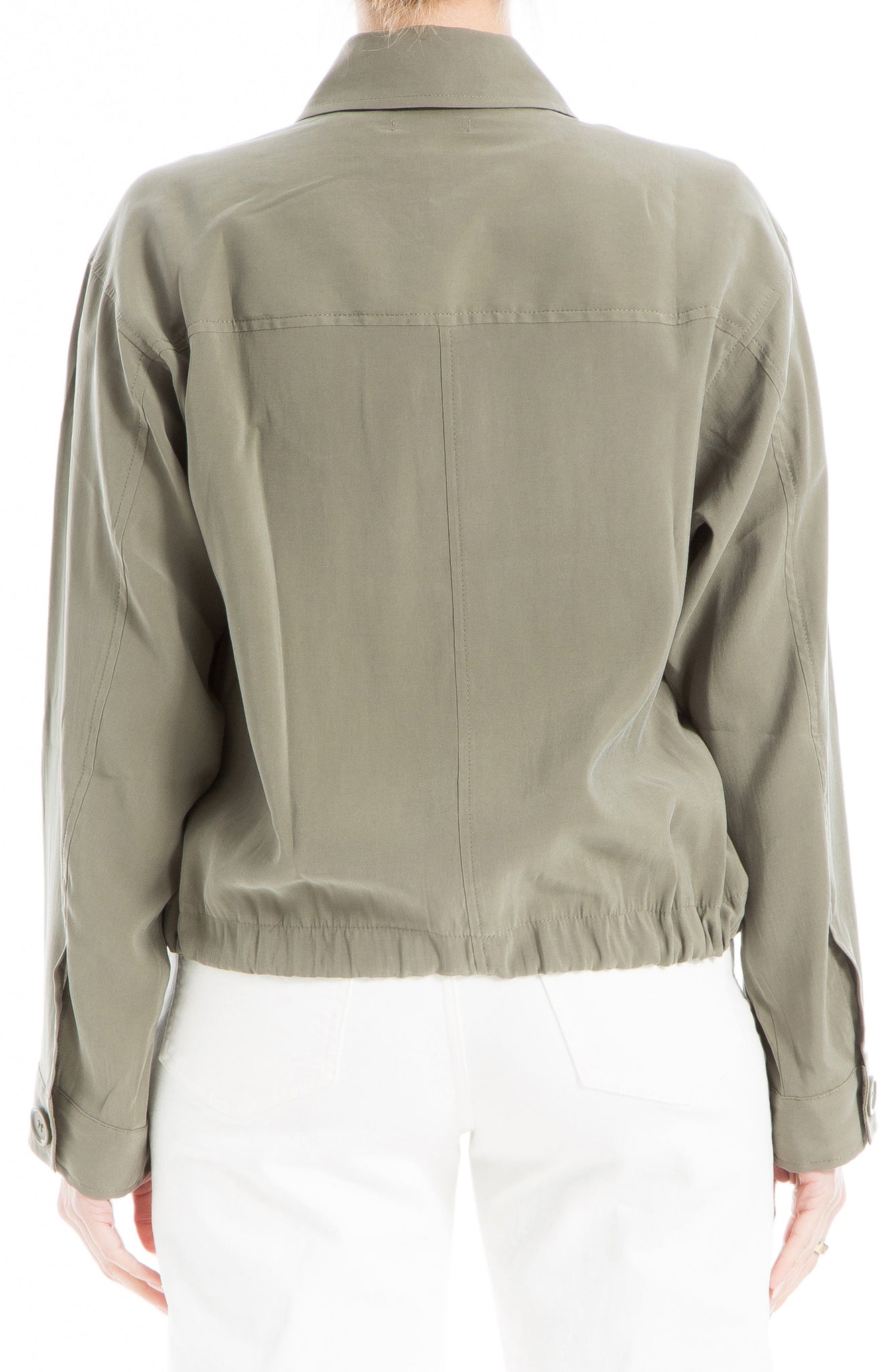 MAX STUDIO Peached Twill Jacket, Alternate, color, SAGE