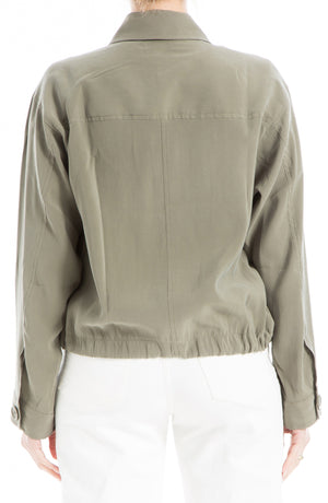 MAX STUDIO Peached Twill Jacket, Alternate, color, SAGE