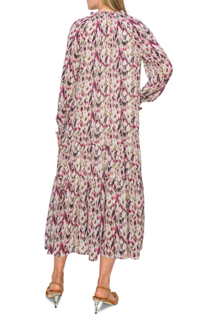 MELLODAY Neck Tie Maxi Dress, Alternate, color, MAGENTA TAUPE