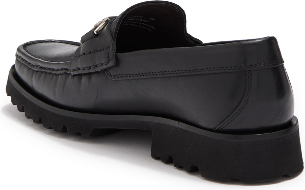 DONALD PLINER Lug Sole Bit Loafer, Alternate, color, BLACK