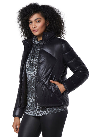 MARC NEW YORK PERFORMANCE Faux Shearling Lined Puffer Jacket, Alternate, color, BLACK