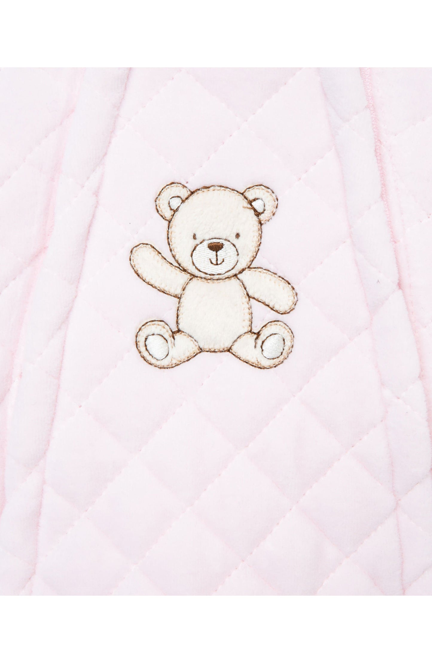 LITTLE ME Quilted Bear Hooded Footie, Alternate, color, PINK