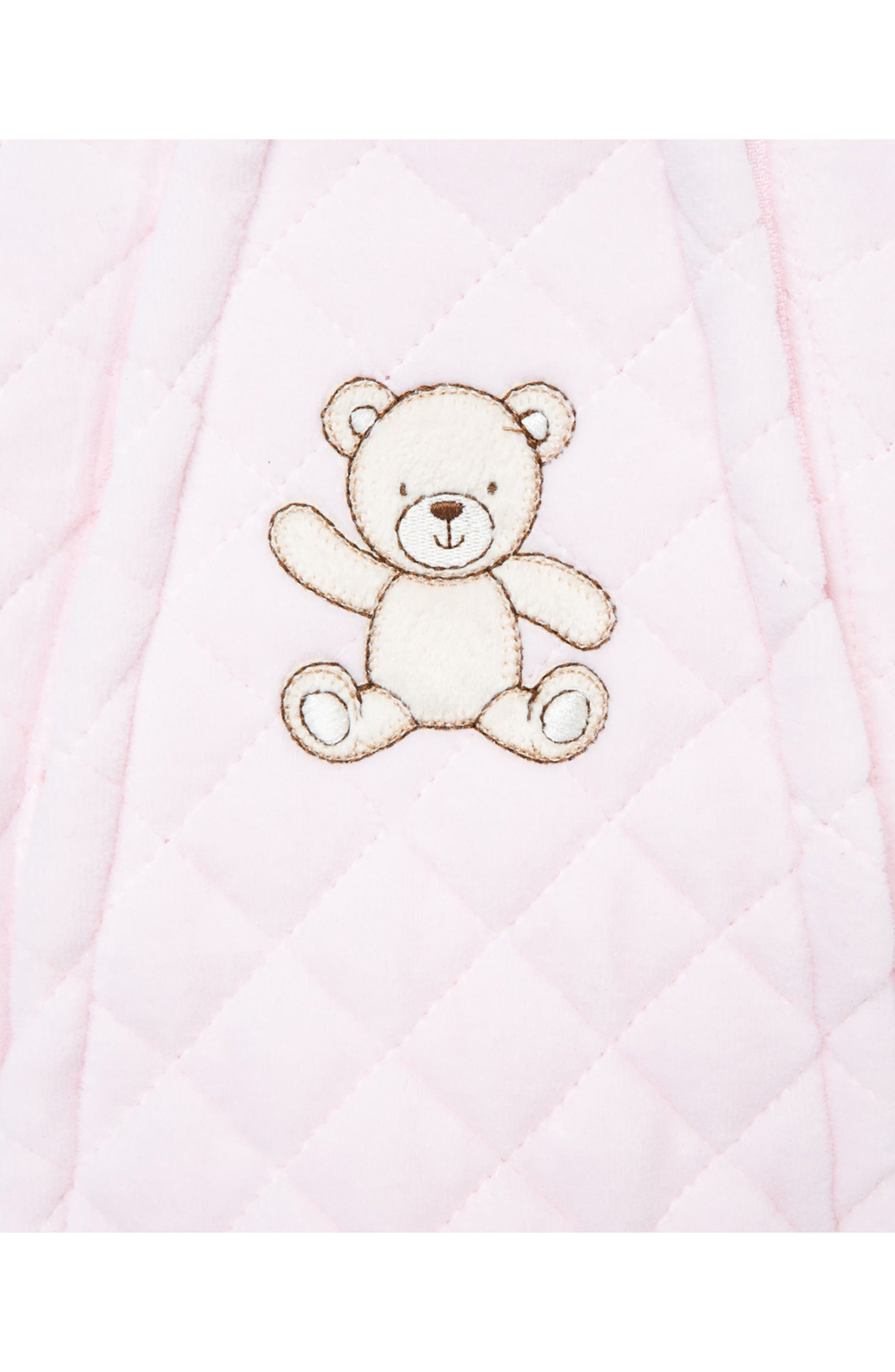 LITTLE ME Quilted Bear Hooded Footie, Alternate, color, PINK