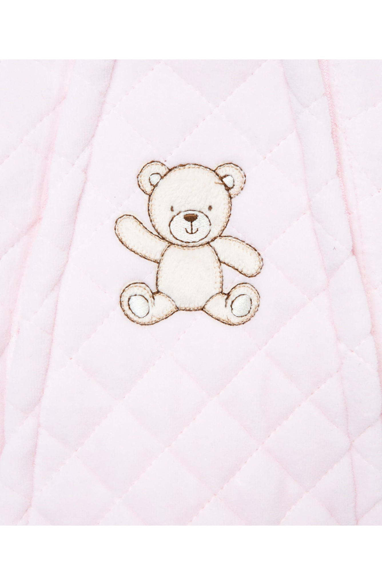 LITTLE ME Quilted Bear Hooded Footie, Alternate, color, PINK