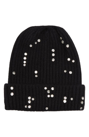 VINCE CAMUTO Embellished Beanie, Main, color, BLACK