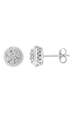 EFFY Sterling Silver Round Diamond Stud Earrings - 0.09 ctw., Alternate, color, WHITE