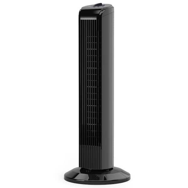 Hampton Bay 28 in. 3 Speed Oscillating Tower Fan in Black