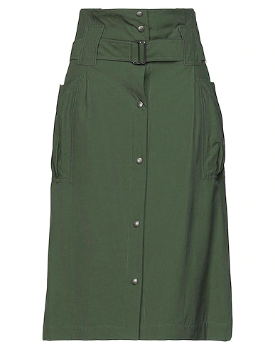 KENZO Midi skirt Military green 70% Triacetate, 30% Cotton