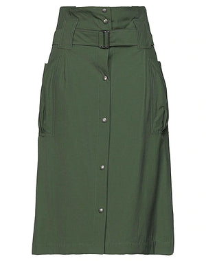 KENZO Midi skirt Military green 70% Triacetate, 30% Cotton