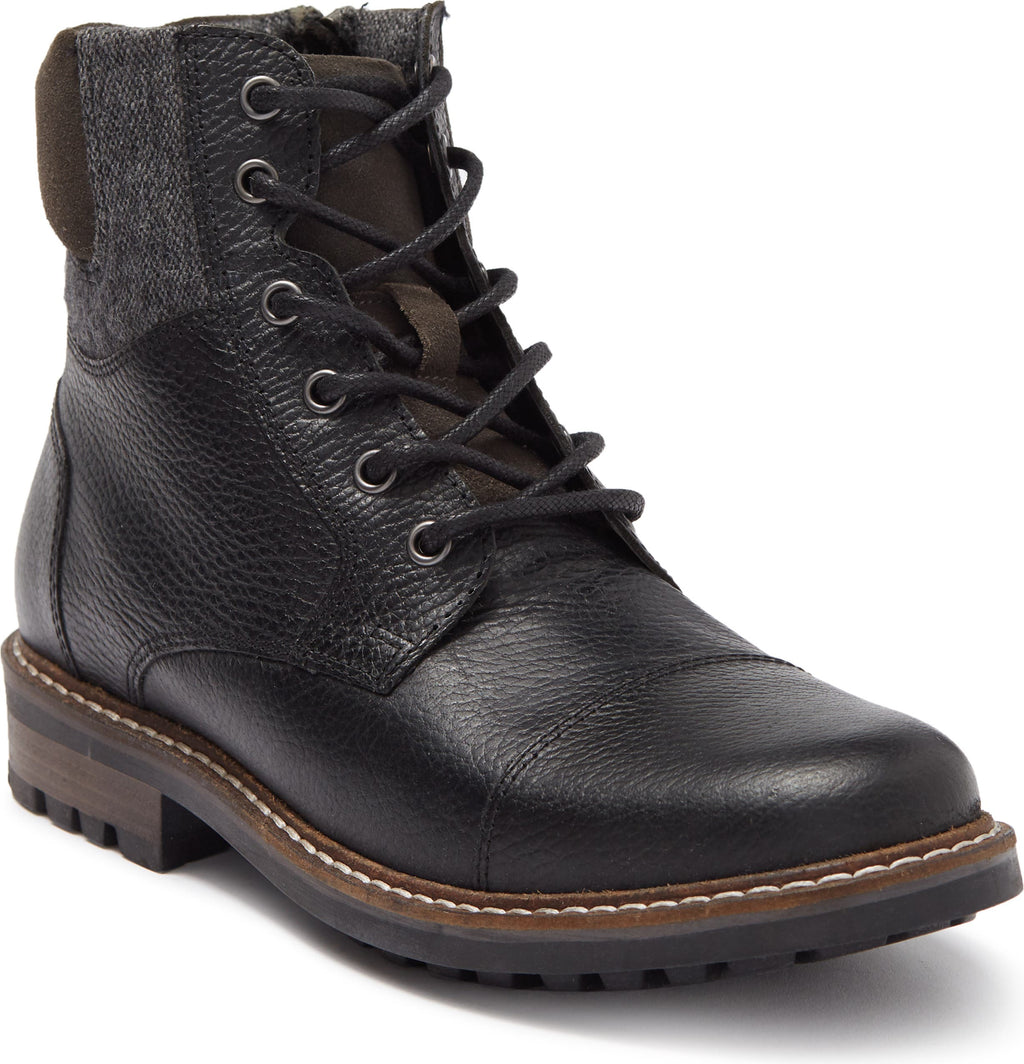 CREVO Trinidad Cap Toe Leather Lace-Up Boot, Main, color, BLACK