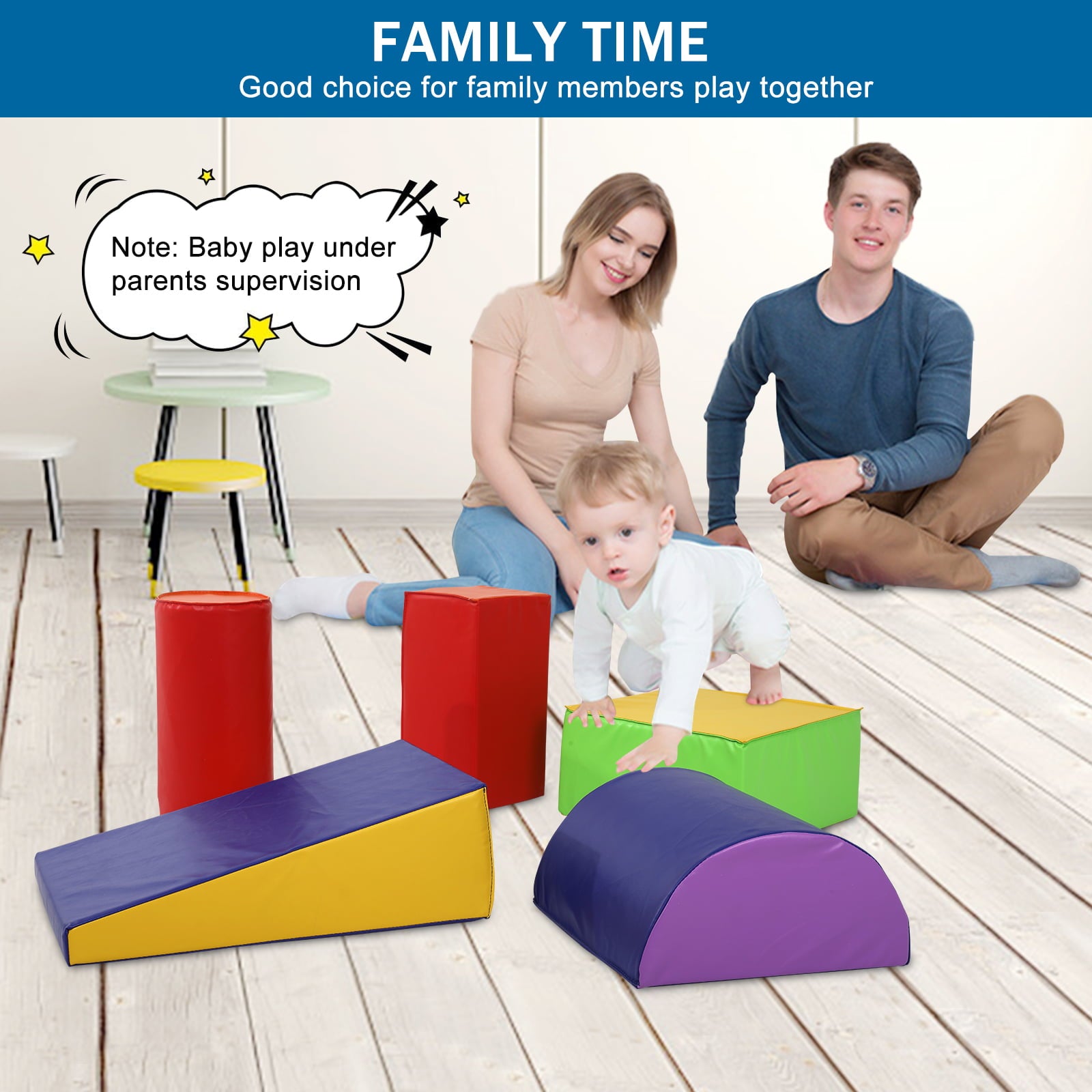 image 5 of 5-Piece Set Nugget Couch Kids Foam Blocks, Toddler Climb and Crawl Activity Play Set, Lightweight Kids Climber Play Toys for Toddlers 1-3, Indoor Soft Play Equipment