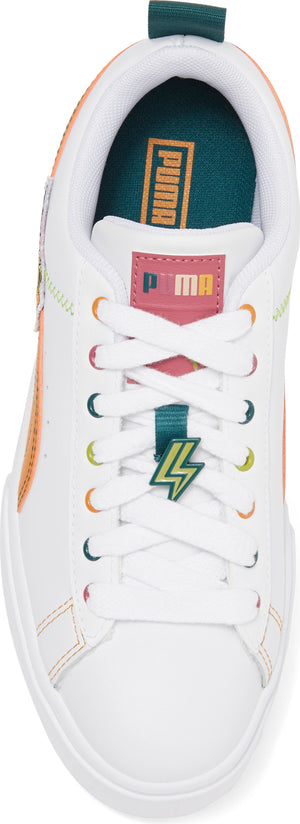 PUMA Mayze Pierced Platform Sneaker, Alternate, color, PUMA WHITE/ ORANGE BRICK