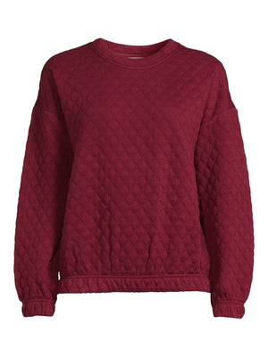 Time and Tru Women's Quilted Sweatshirt - image 5 of 5