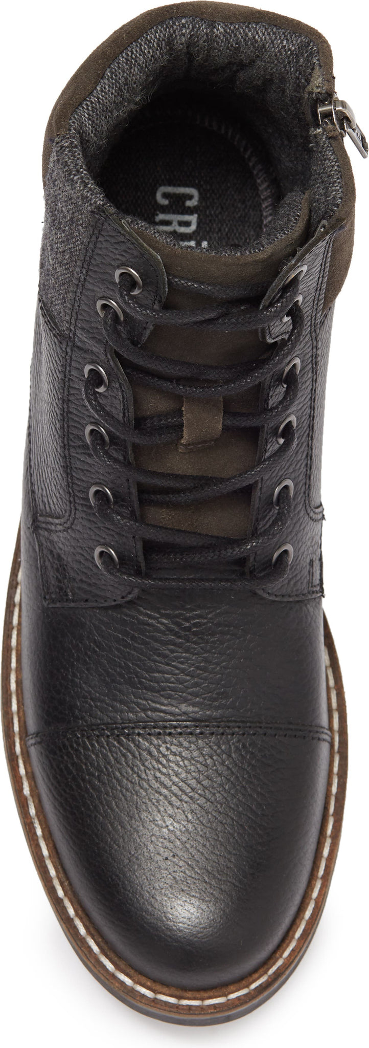 CREVO Trinidad Cap Toe Leather Lace-Up Boot, Alternate, color, BLACK