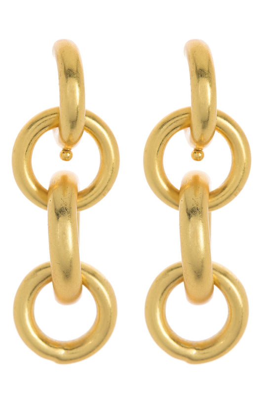 Madewell Ring Theory Huggie Link Drop Earrings, Main, color, VINTAGE GOLD