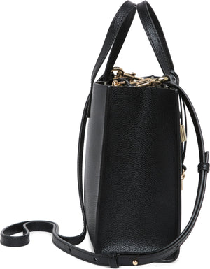 MARC JACOBS Mini Grind Coated Leather Tote, Alternate, color, BLACK