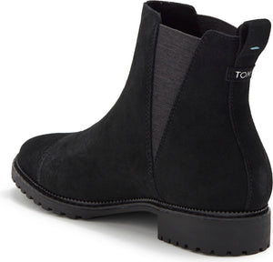 TOMS Cleo Water Resistant Chelsea Boot, Alternate, color, BLACK SUEDE