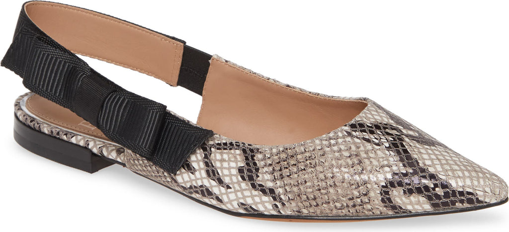 LINEA PAOLO Darcy II Slingback Flat, Main, color, WHITE/ BLACK/ TAUPE LEATHER