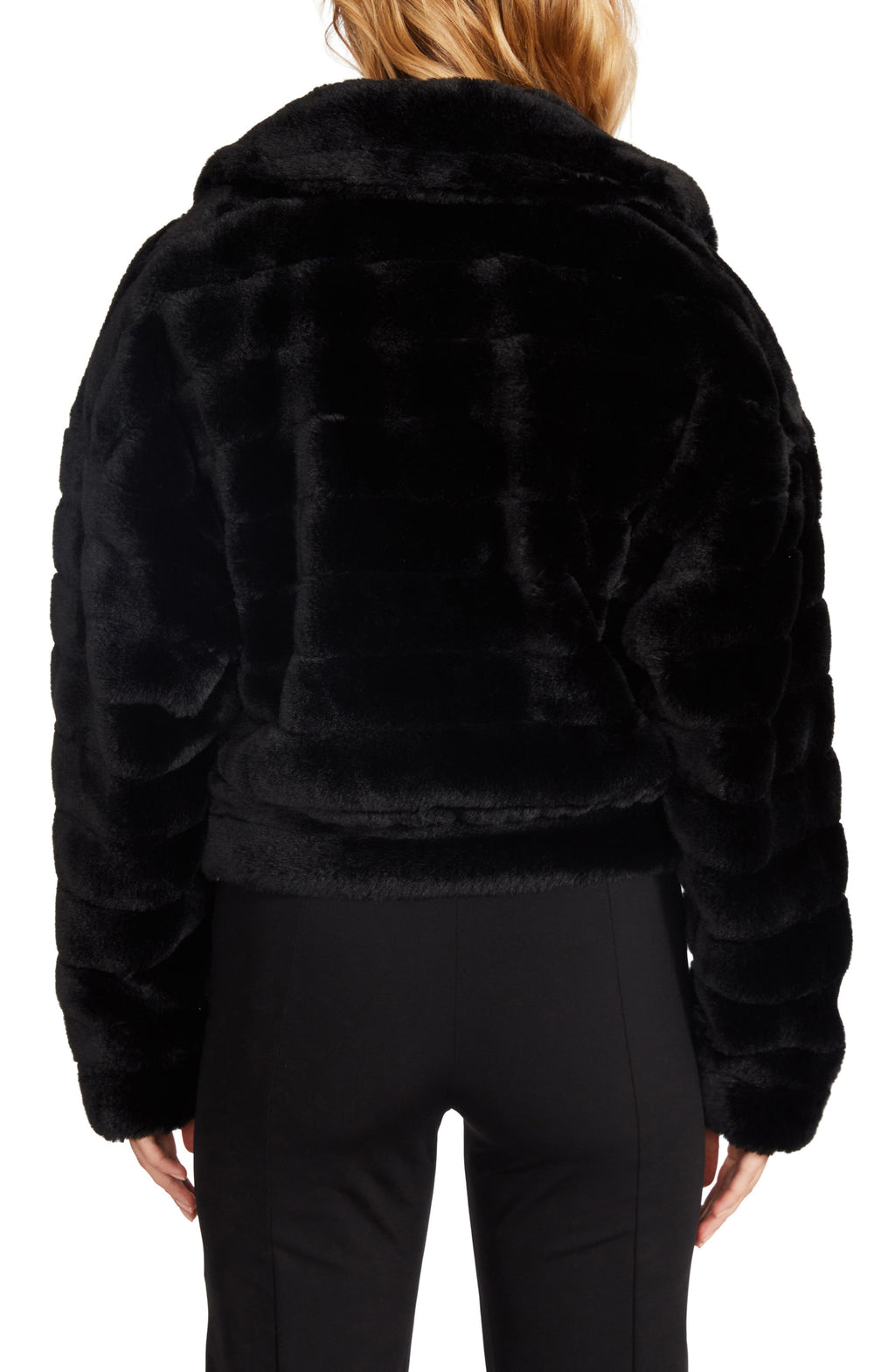 BB DAKOTA BY STEVE MADDEN Just Fuzz Jacket, Alternate, color, BLACK