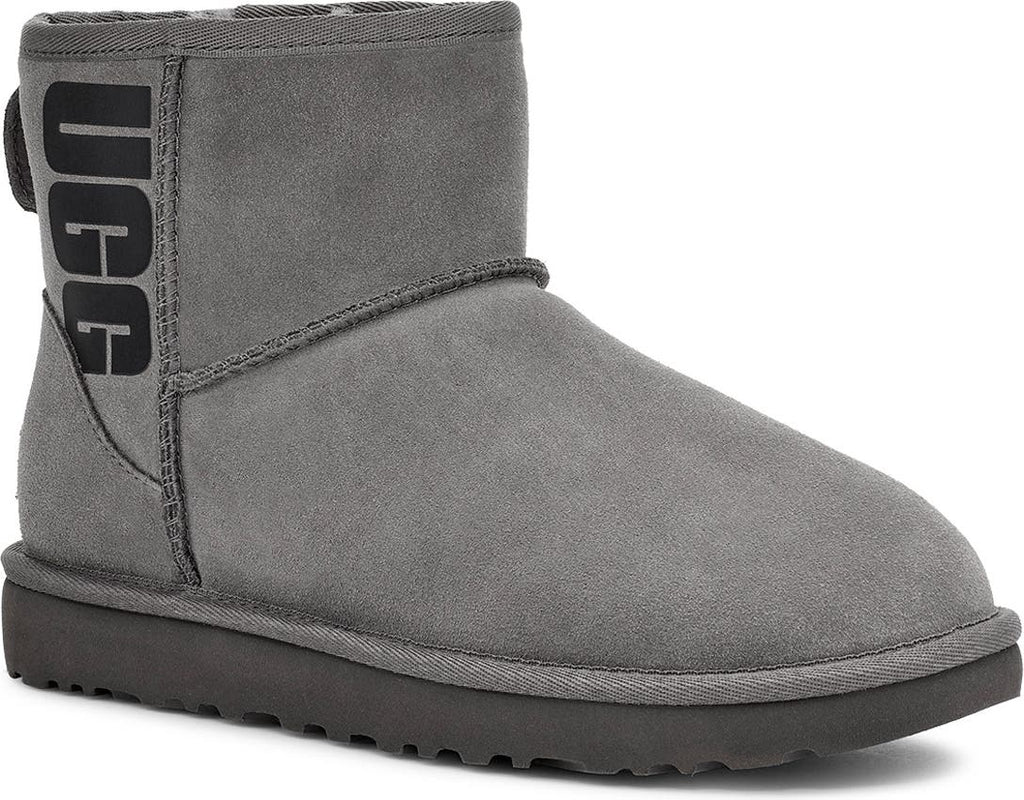 UGG<SUP>®</SUP> Mini Classic Logo Boot, Main, color, GREY SUEDE