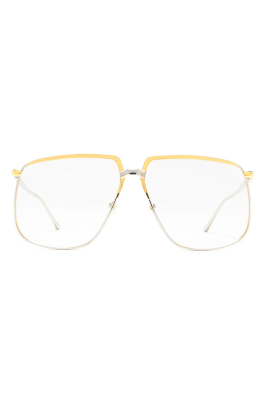 Gucci 63mm Square Sunglasses, Main, color, GOLD SILVER