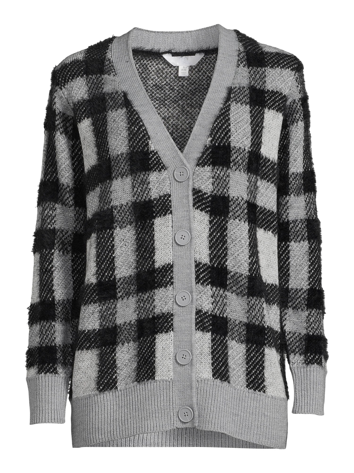 Time and Tru Women's Eyelash Patterned Cardigan - image 5 of 5