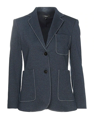 THEORY Blazer Midnight blue 64% Cotton, 31% Polyamide, 5% Elastane