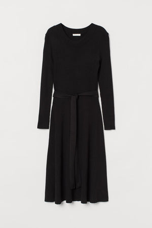 Rib-knit Dress - Black - Ladies | H&M US