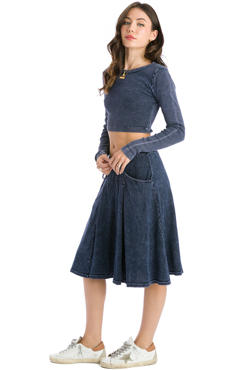 Slash Pocket 6 Panel Skirt