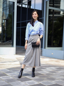 Side Pleated Narrow Skirt
