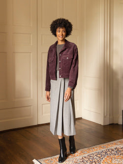 Side Pleated Narrow Skirt