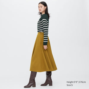 Wool Blend Flare Skirt (Ines de la Fressange)