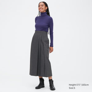 Side Pleated Narrow Skirt