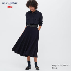 Wool Blend Flare Skirt (Ines de la Fressange)