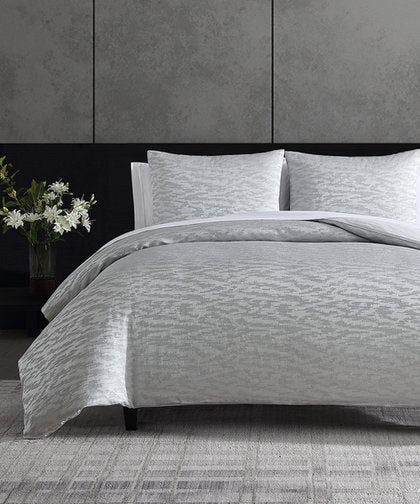 Vera Wang | Silver Gray Illusion Duvet Cover Set